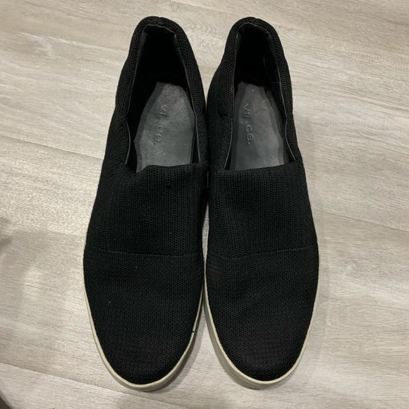 VINCE Warren Slip On Black Platform Sneakers Sz 8.5M - Picture 8 of 10